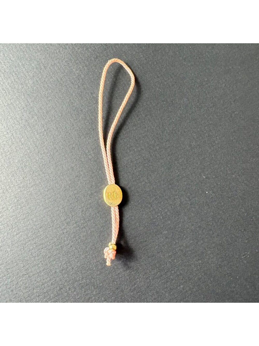 Ralph Lauren Pink Pony Braided Bracelet With Gold Tone Charm & Beads